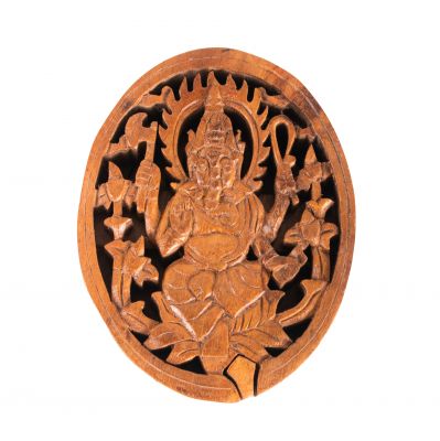 Drewniane pudełko na biżuterię Ganesha