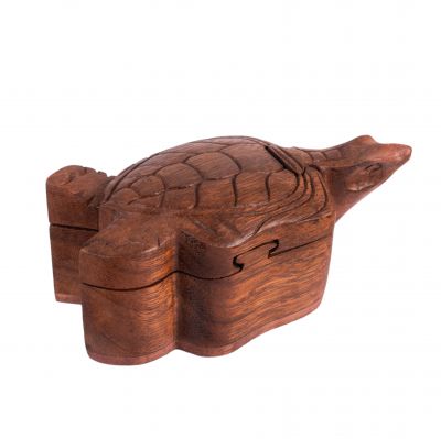 Drewniane pudełko na biżuterię Żółw