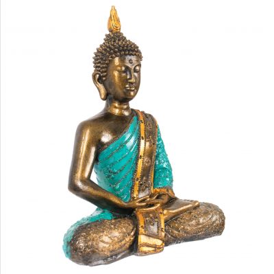 Statuetka z żywicy malowana Barwny Budda 29 cm Indonesia