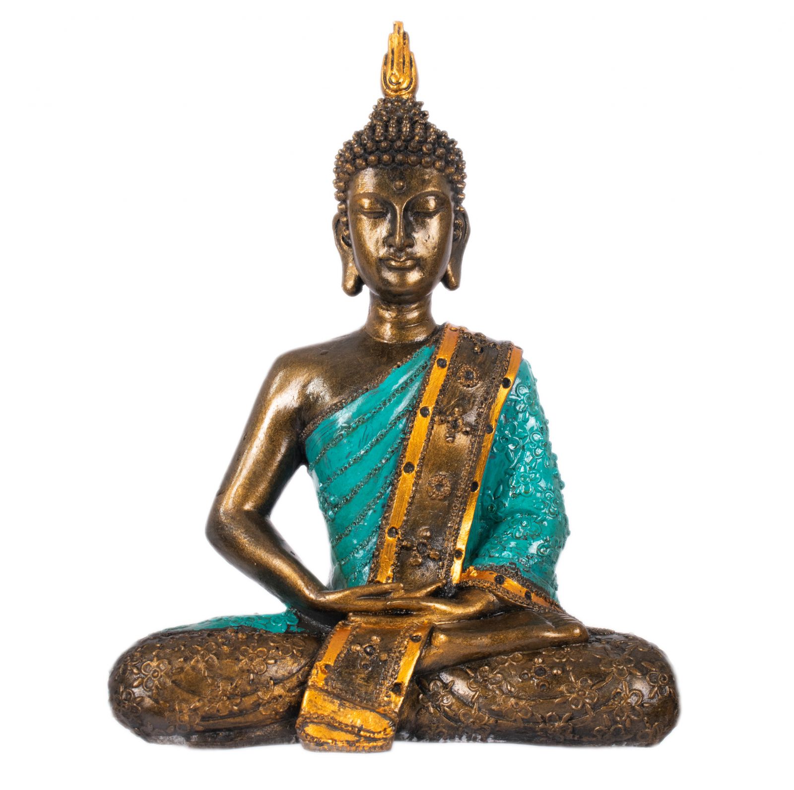 Statuetka z żywicy malowana Barwny Budda 29 cm Indonesia