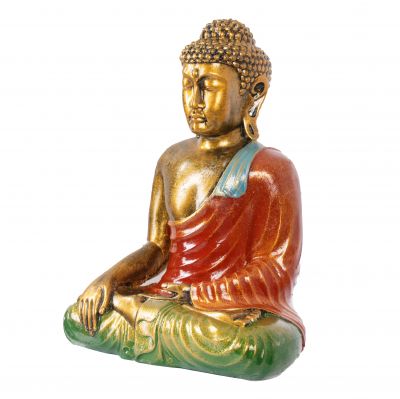 Statuetka z żywicy malowana Barwny Budda 30 cm Indonesia