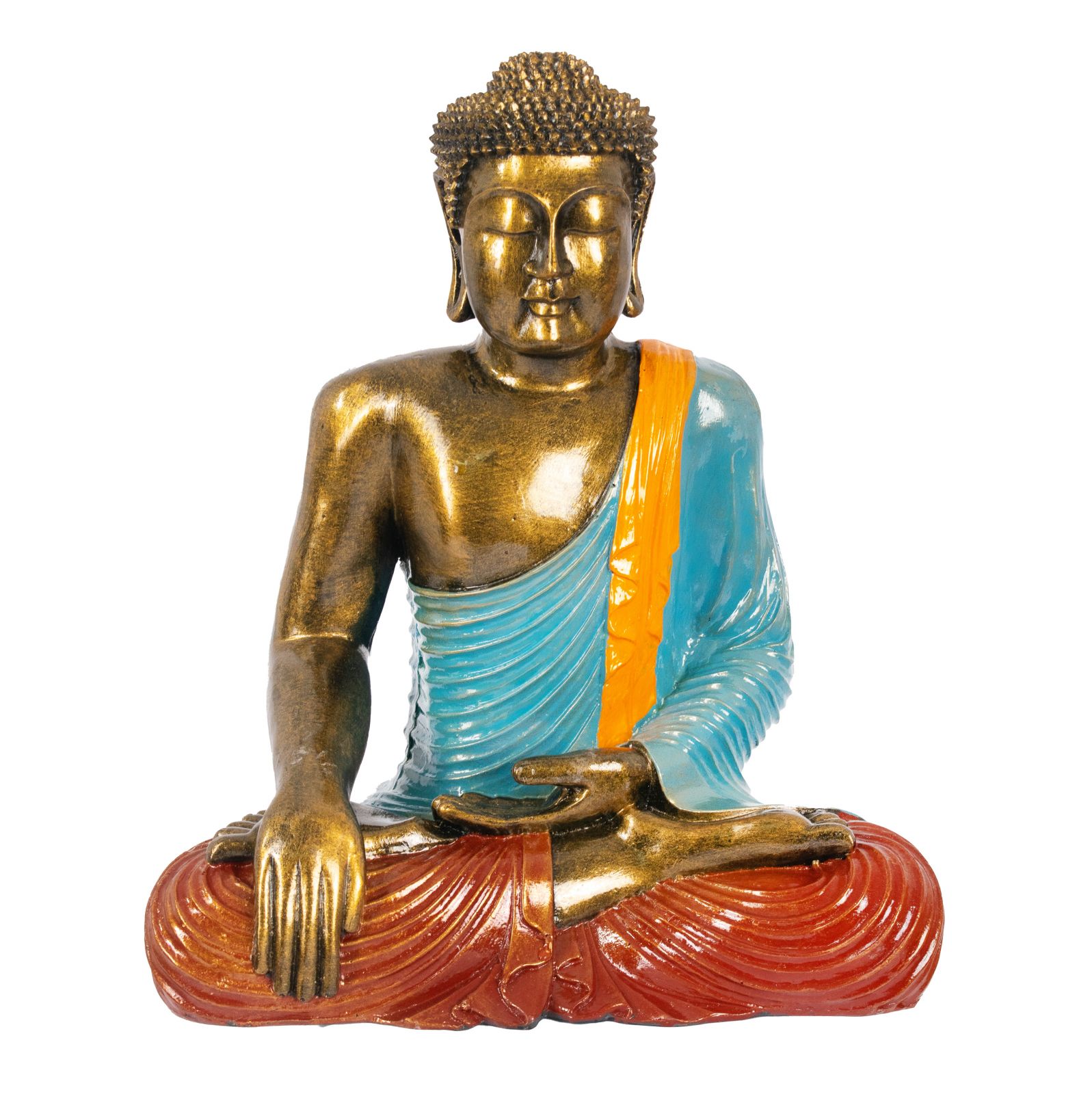 Statuetka z żywicy malowana Barwny Budda 40 cm Indonesia