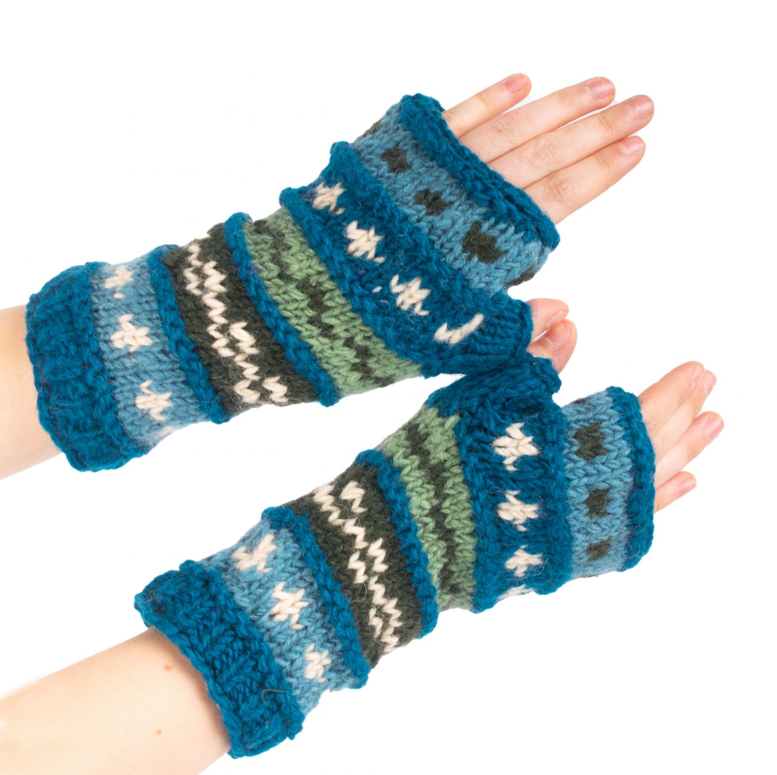Wełniane rękawiczki bez palców Sandip Frozen Lake Nepal