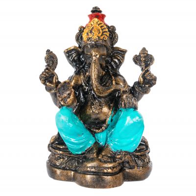 Zdobiona statuetka wykonana z żywicy Barwny Ganesha 2