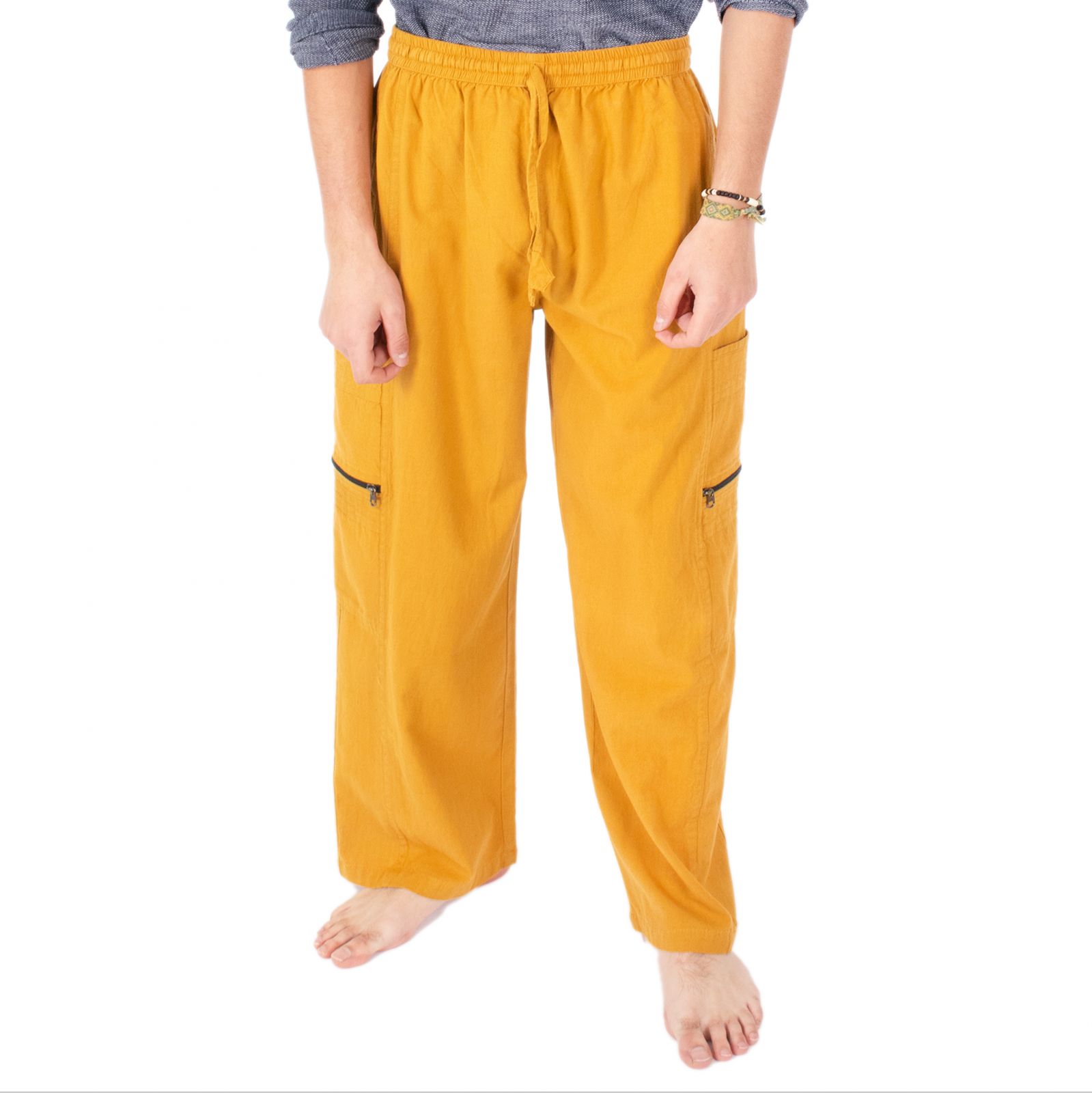 Męskie bawełniane spodnie żółte Taral Mustard Yellow Nepal