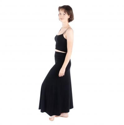 Długa spódnica w jednolitym kolorze Panjang Black Thailand