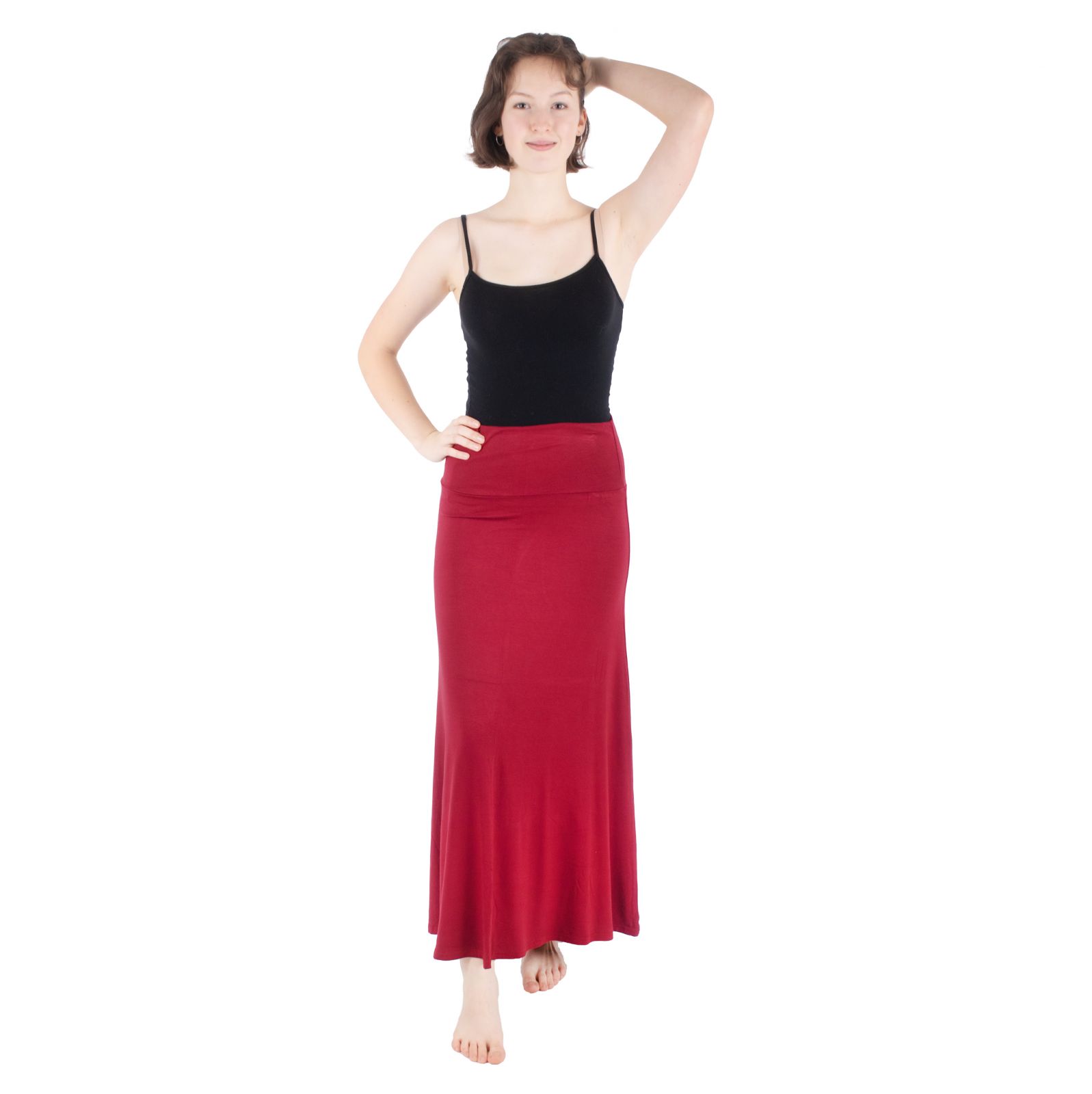 Długa spódnica w jednolitym kolorze Panjang Burgundy Thailand