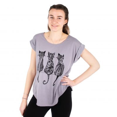 Damska koszulka z krótkim rękawem Darika Cats 1 Grey Thailand