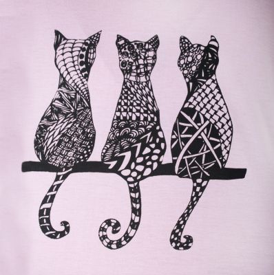 Damska koszulka z krótkim rękawem Darika Cats 2 Violet Thailand