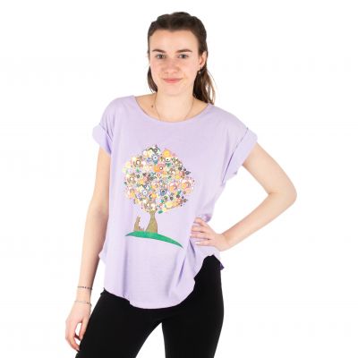 Damska koszulka z krótkim rękawem Darika Tree of Friendship Lilac | S/M
