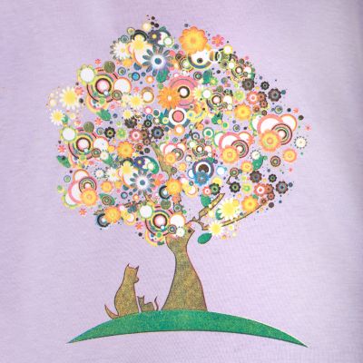 Damska koszulka z krótkim rękawem Darika Tree of Friendship Lilac Thailand