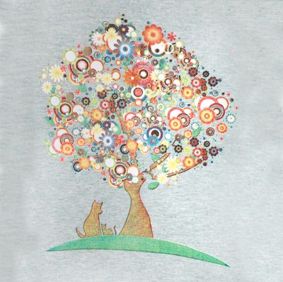 Damska koszulka z krótkim rękawem Darika Tree of Friendship Greenish Thailand