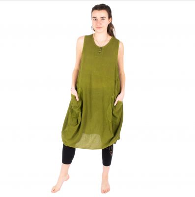Khaki zielona letnia sukienka Kwanjai Khaki | UNI - OSTATNIA SZTUKA
