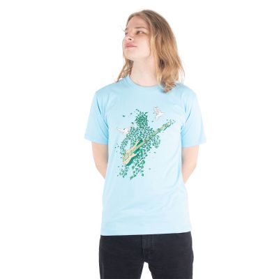 Bawełniana koszulka z nadrukiem Bass of nature – jasnoniebieska | M, L, XL, XXL