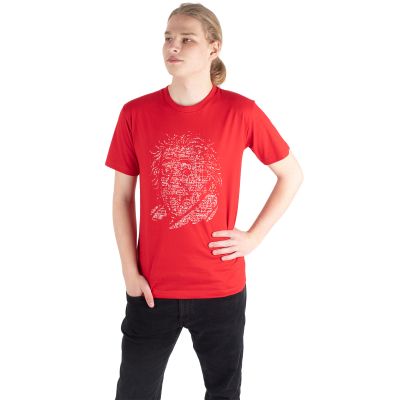 Bawełniana koszulka z nadrukiem Einstein – czerwona | M, L, XL, XXL