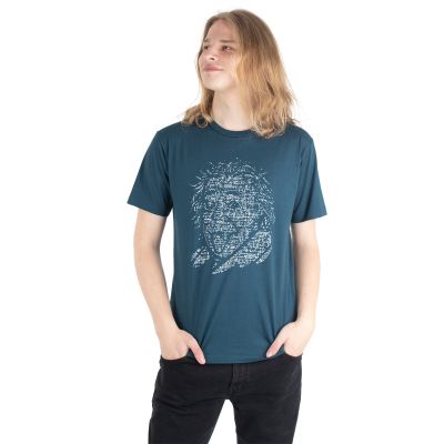 Bawełniana koszulka z nadrukiem Einstein – niebieski petrol | M, L, XL, XXL