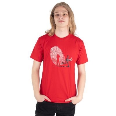 Bawełniana koszulka z nadrukiem Odcisk palca – czerwona | M, L, XL, XXL