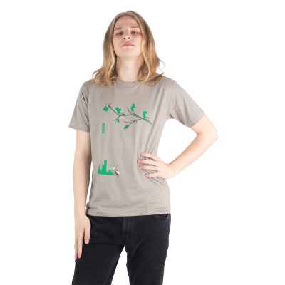 Bawełniana koszulka z nadrukiem Konstrukcja mrowiska – szara | M, L, XXL