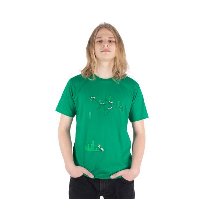 Bawełniana koszulka z nadrukiem Konstrukcja mrowiska – zielona | S - OSTATNIA SZTUKA!, M, L, XL, XXL