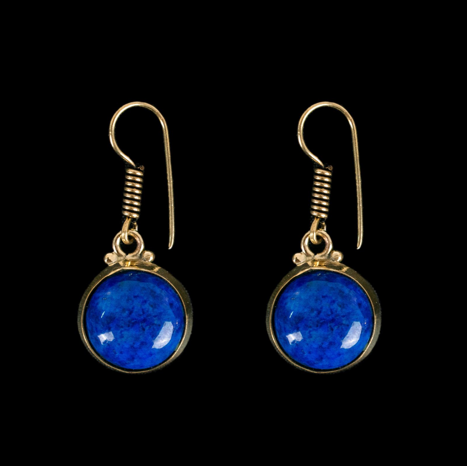 Kolczyki z mosiądzu Purnimal Lapis lazuli India