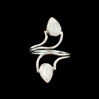 Pierścień z niemieckiego srebra Zoe Kamień księżycowy