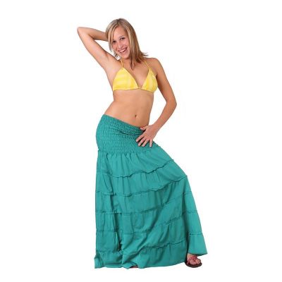 Długa spódnica etno maxi Hawa Turquoise | UNI