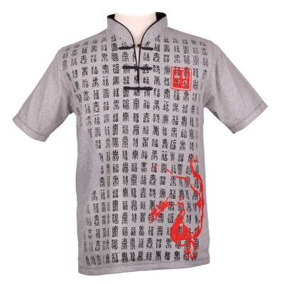 Orientalna koszula męska Emperor Pinyin Grey | M, L