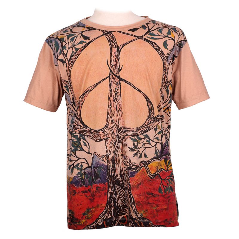 T-shirt marki Mirror -Tree of Peace Brown Thailand