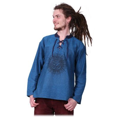 Kurta Matahari Pirus - męska koszula z długim rękawem Nepal