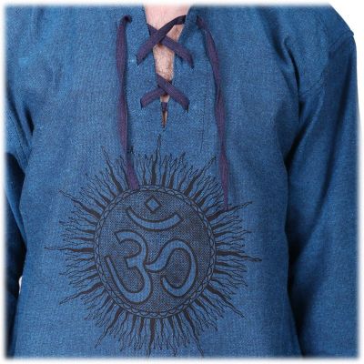 Kurta Matahari Pirus - męska koszula z długim rękawem Nepal