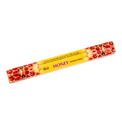 Kadzidełka Raj Honey | Pudełko zawierające 20 pałeczek, Opakowanie zawiera 6 pudełek w cenie 5