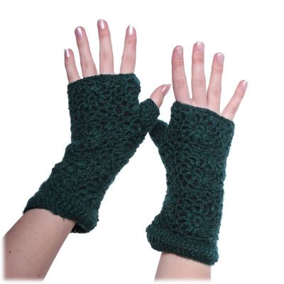 Wełniane rękawiczki bez palców Bardia Dark Green